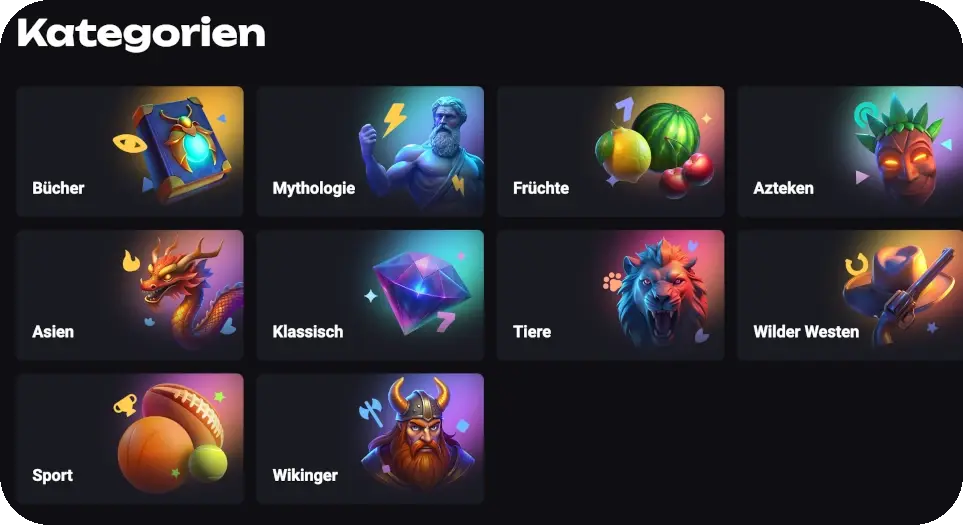 spielkategorien im Casino Amonbet