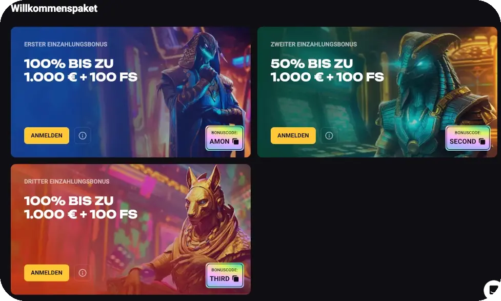 Amonbet willkommensbonus Überblick